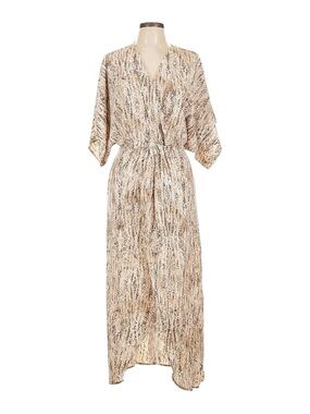 Lezat Snake Print Maxi Wrap Dress Kimono Sleeve NWT Made USA L
